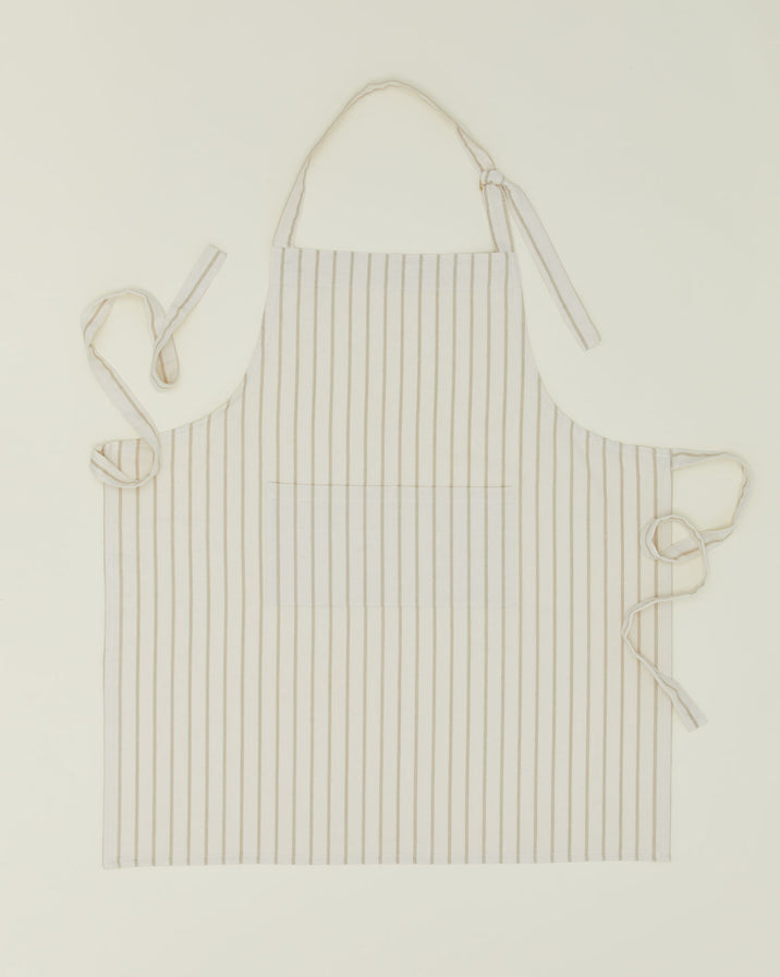 Hawkins Essential Yarn Dyed Striped Apron - Ivory/Flax