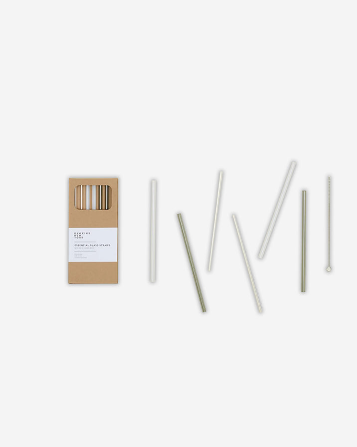 Hawkins Neutral Essential Glass Straws, Set of 6