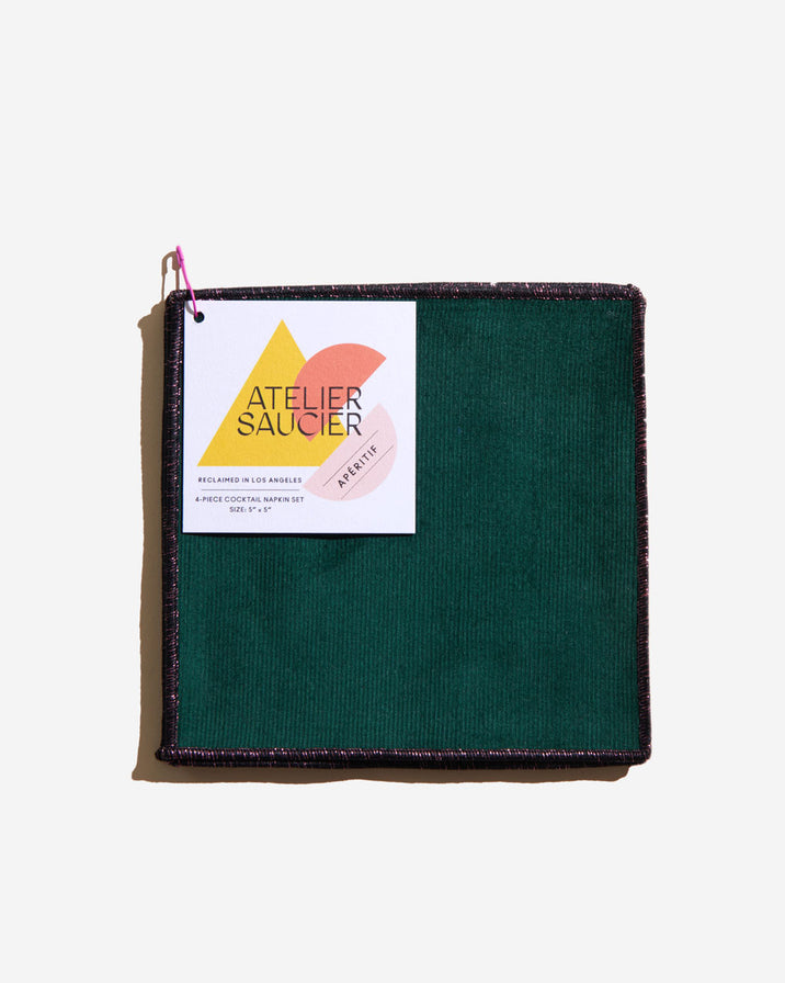 Atelier Saucier Bird of Paradise Cocktail Napkin, Set of 4