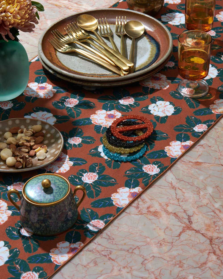 Atelier Saucier Peppermint Floral Runner