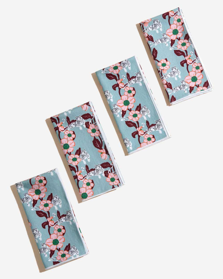 Atelier Saucier White Tiger Eye Napkin, Set of 4