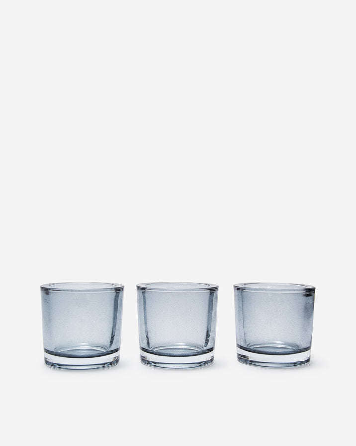 Garden Society Smoky Gray Votive, Set of 3