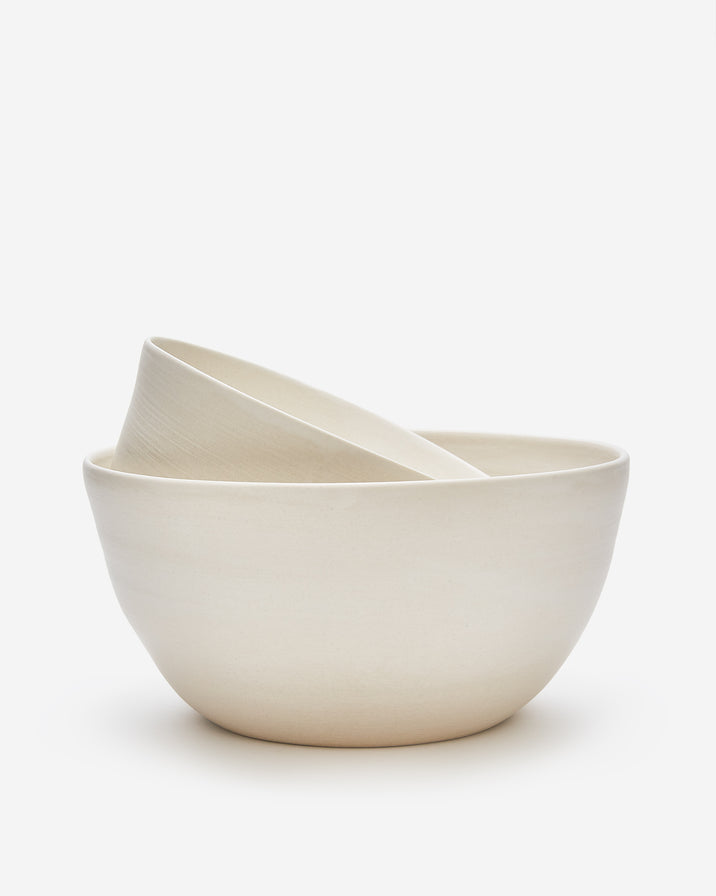 Beau Rush Off White Matte Nesting Bowls