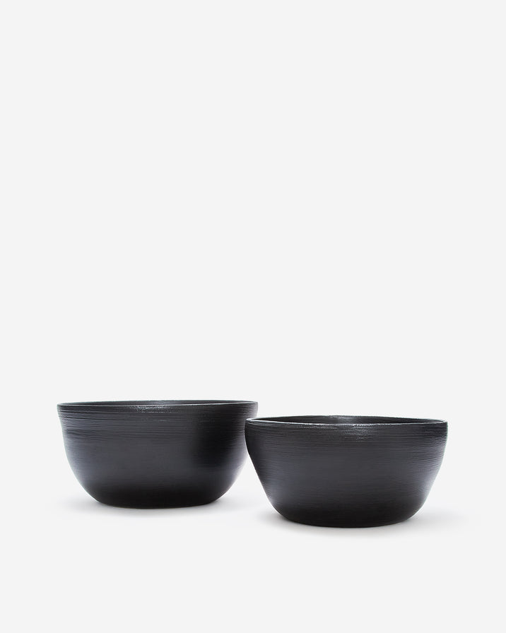 Beau Rush Black Matte Nesting Bowls