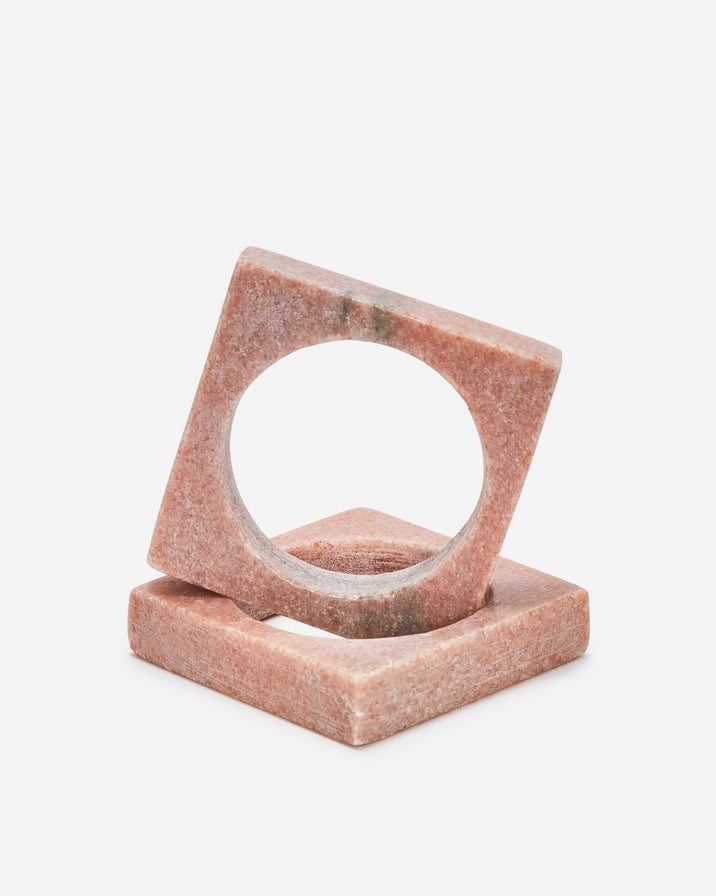 Sir/Madam Pink Marble Napkin Rings, Set of 2