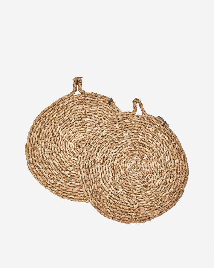 Natural Raffia Charger, Set of 2