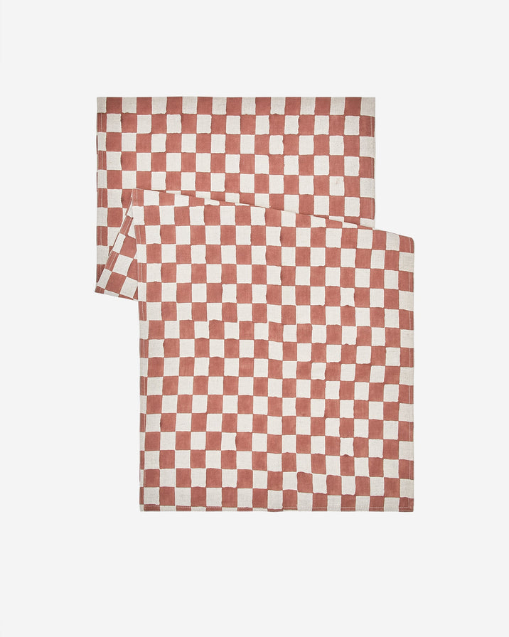 Soil to Studio Dusty Rose Divya Checked Runner