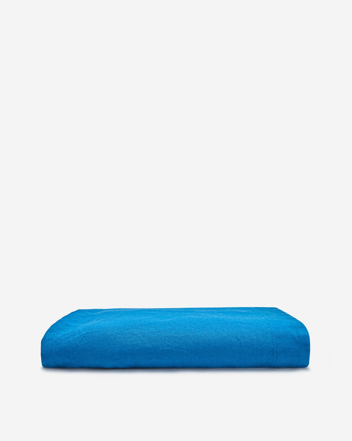 Last July Large Blue Linen Tablecloth