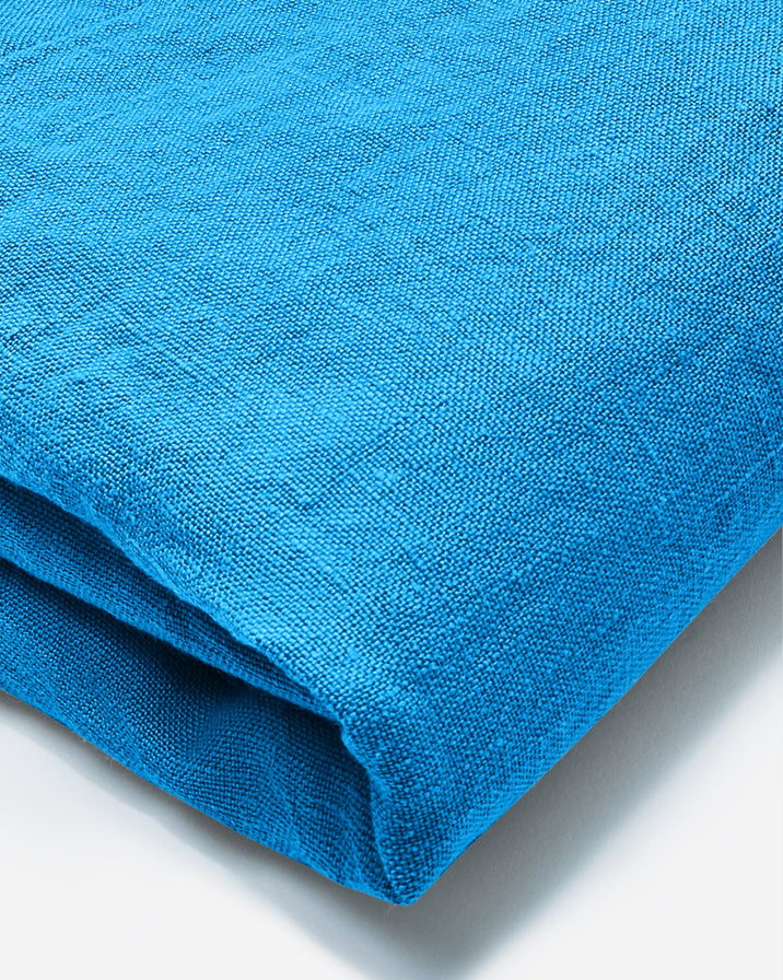 Last July Large Blue Linen Tablecloth