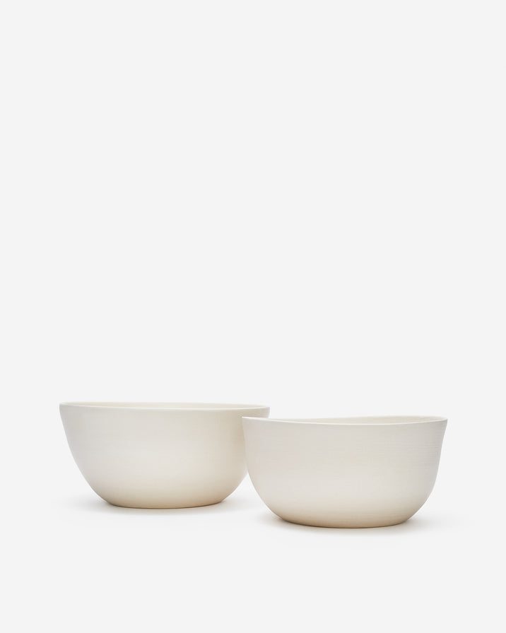 Beau Rush Off White Matte Nesting Bowls