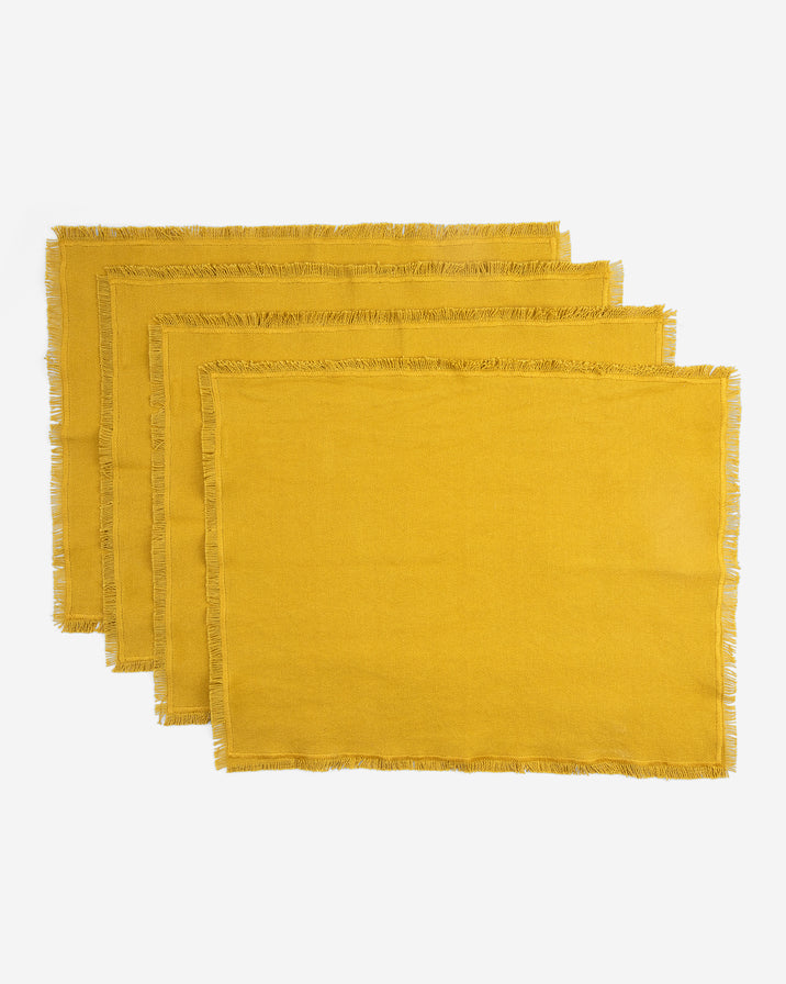 Hawkins Essential Mustard Cotton Placemats, Set of 4