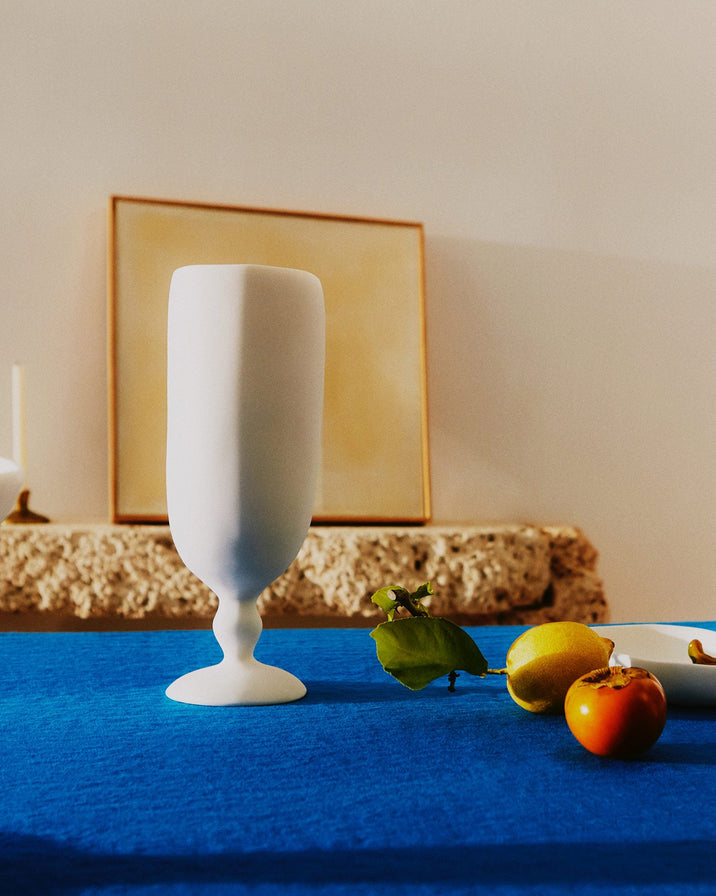 Last July Blue Linen Tablecloth