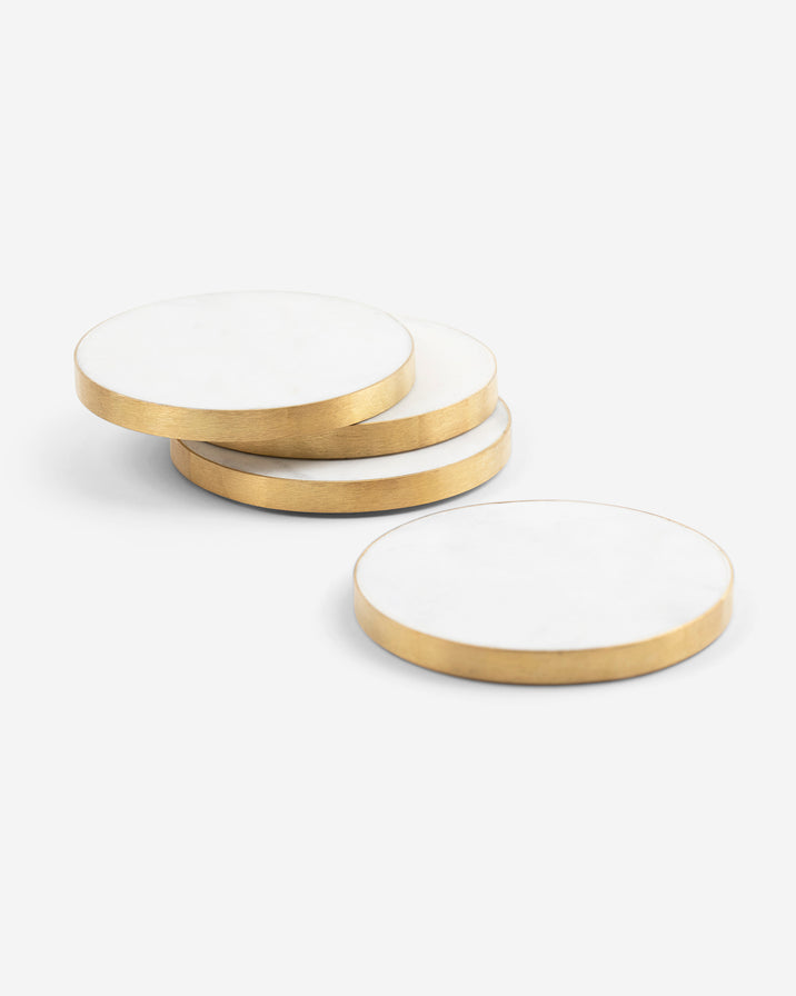 Hawkins Simple Marble Coasters, Set of 4