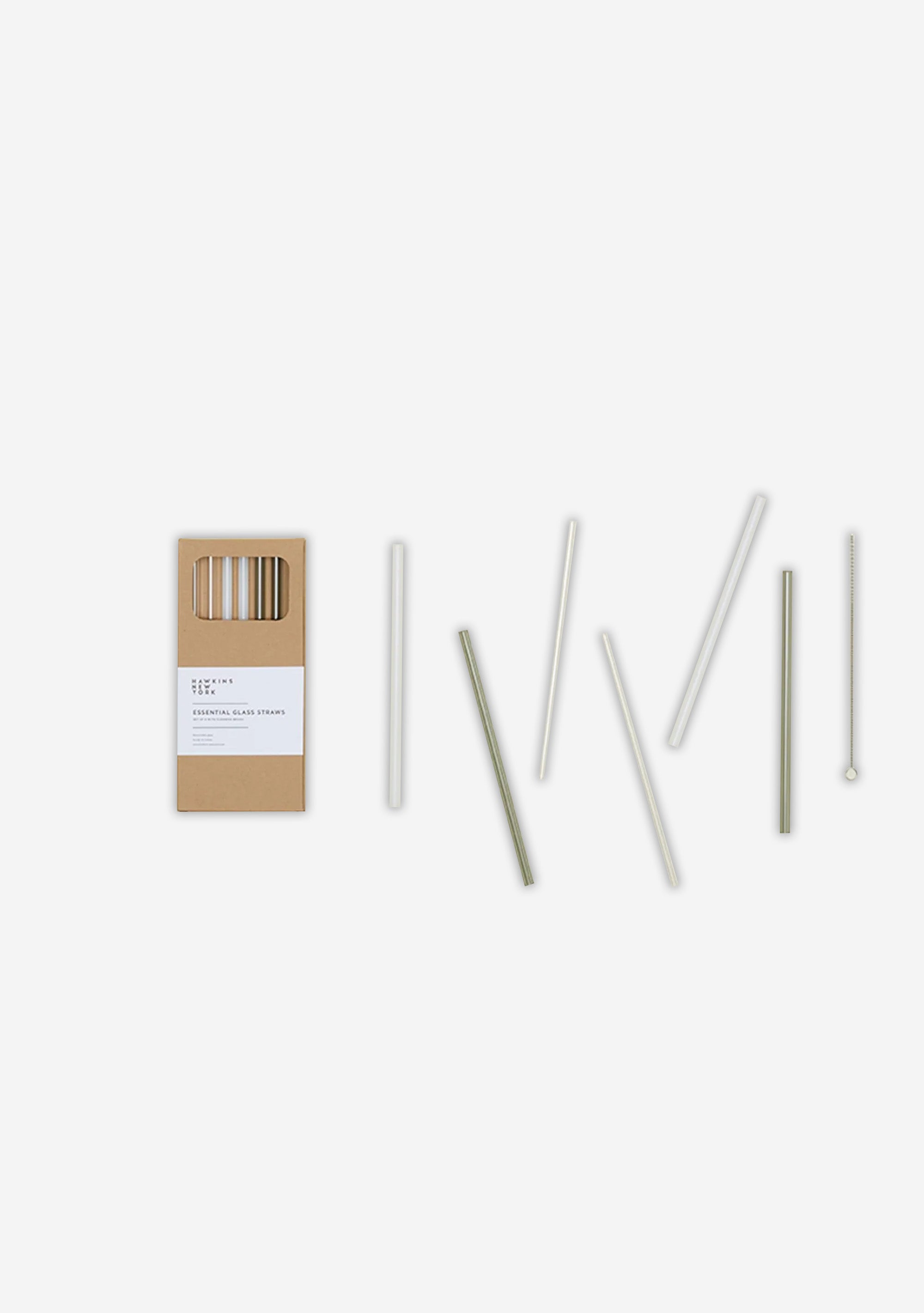 Hawkins Neutral Essential Glass Straws, Set of 6