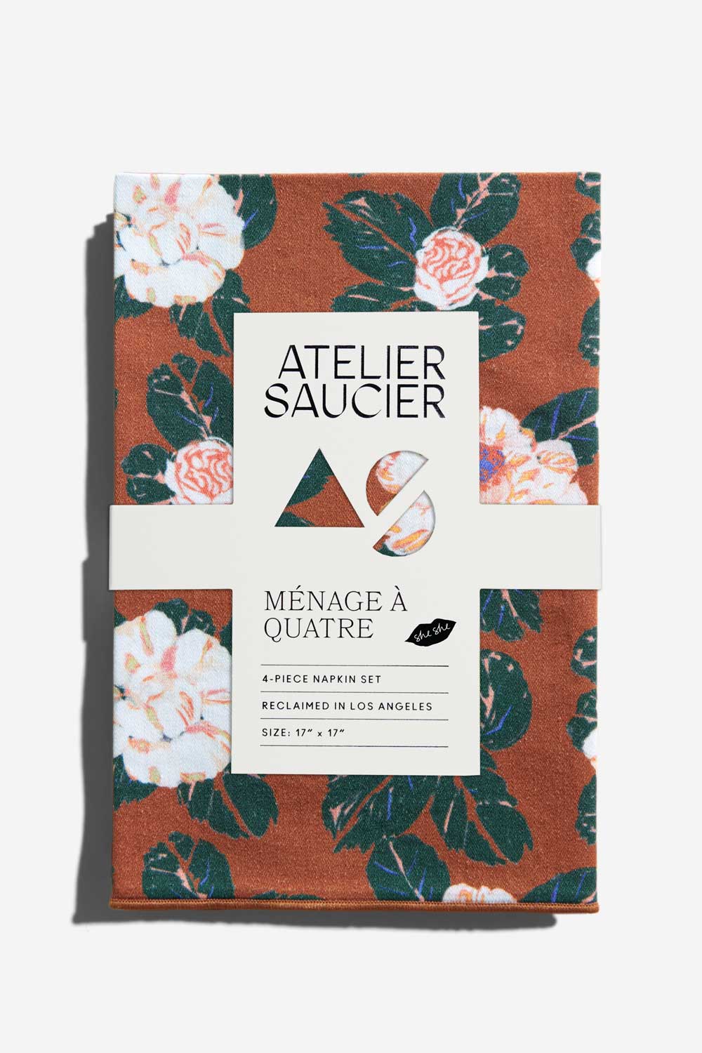 Atelier Saucier Peppermint Floral Napkin, Set of 4
