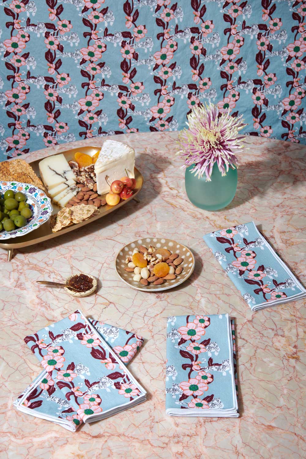 Atelier Saucier White Tiger Eye Napkin, Set of 4