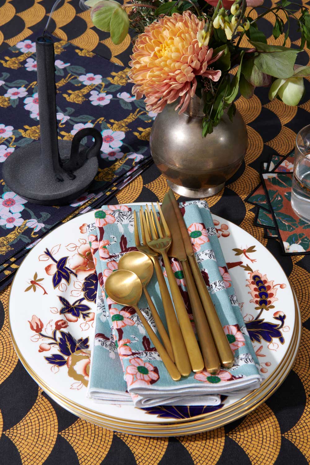 Atelier Saucier White Tiger Eye Napkin, Set of 4