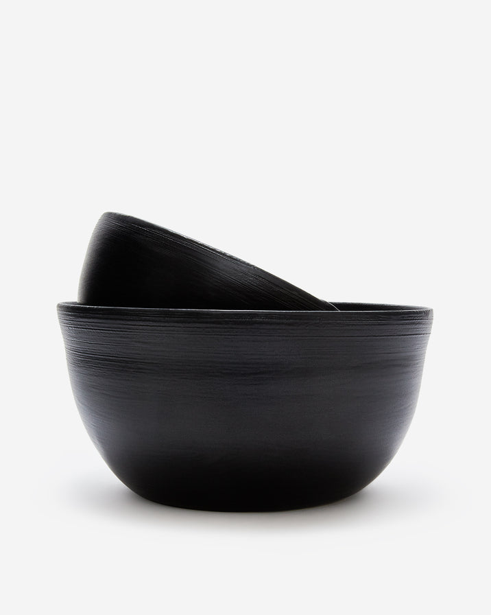 Beau Rush Black Matte Nesting Bowls