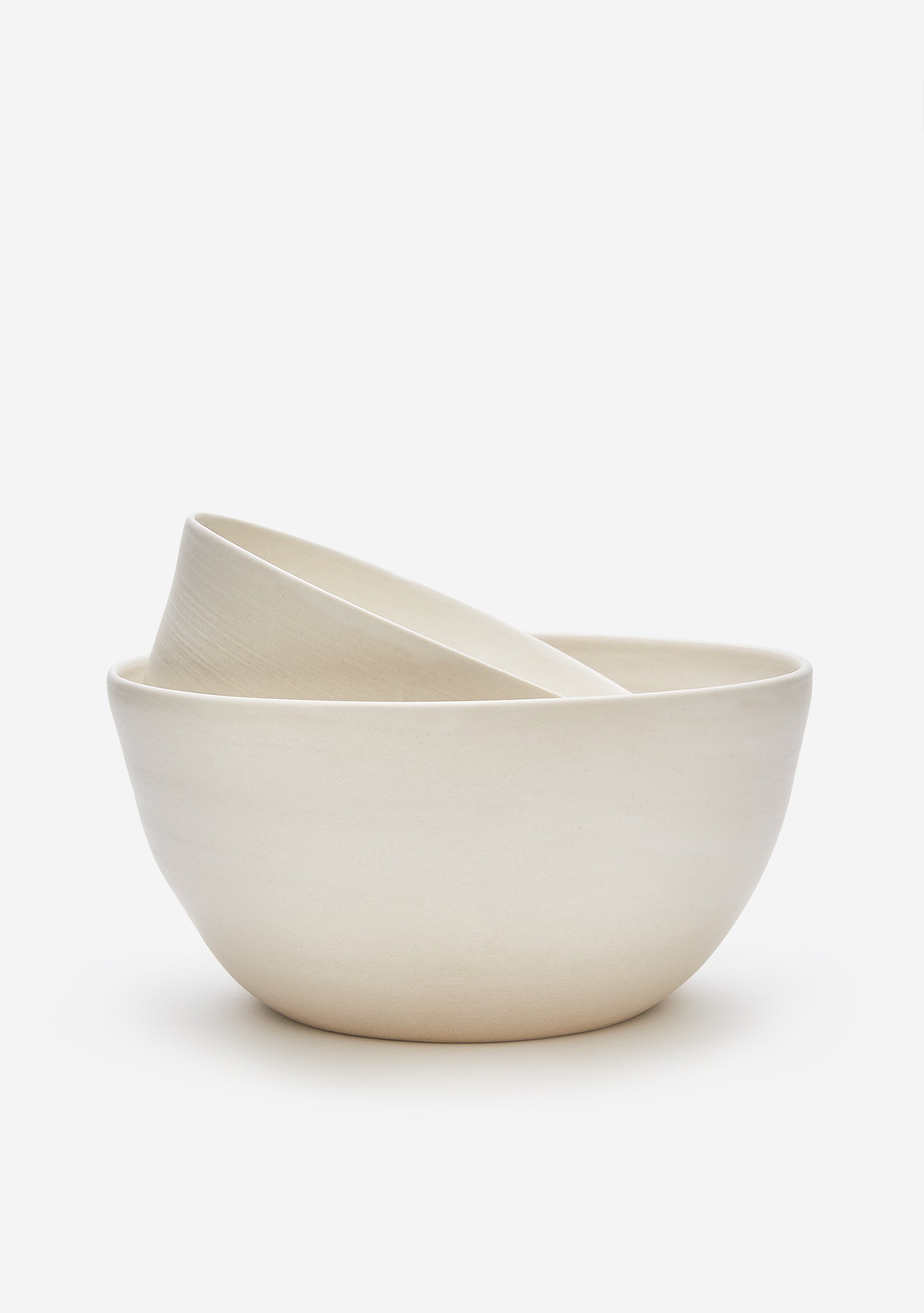 Beau Rush Off White Matte Nesting Bowls