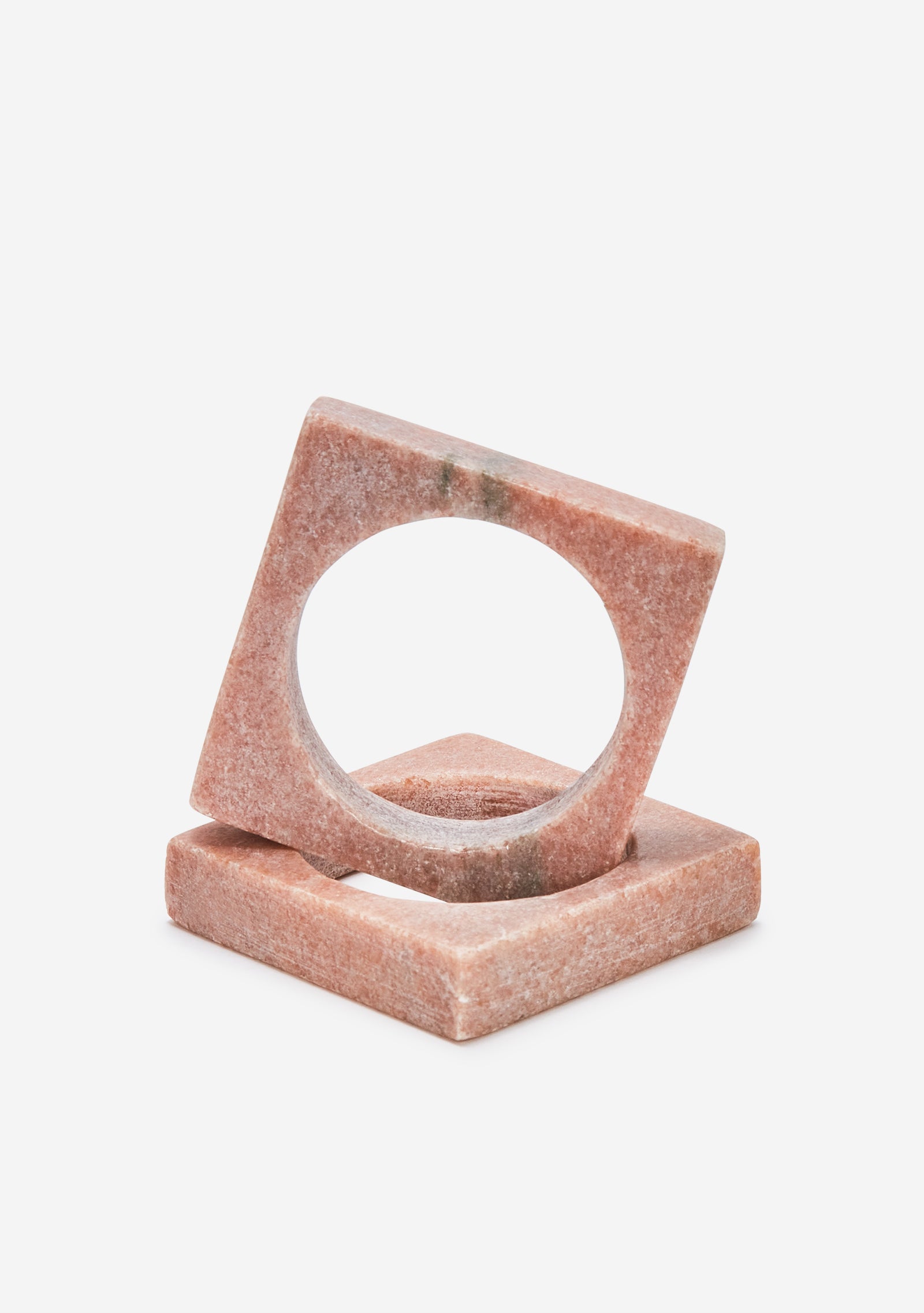 Sir/Madam Pink Marble Napkin Rings, Set of 2