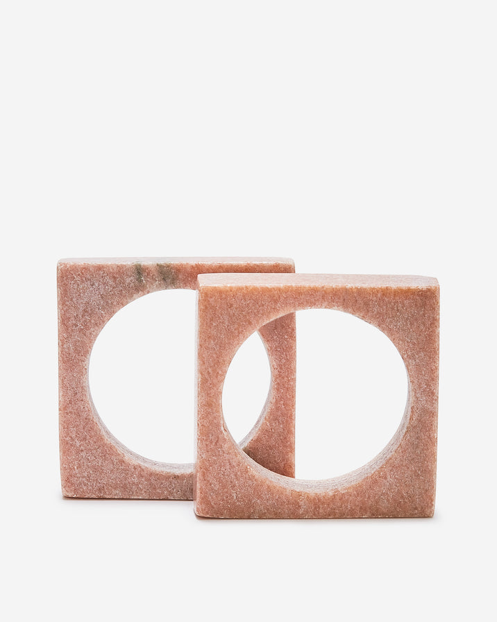 Sir/Madam Pink Marble Napkin Rings, Set of 2