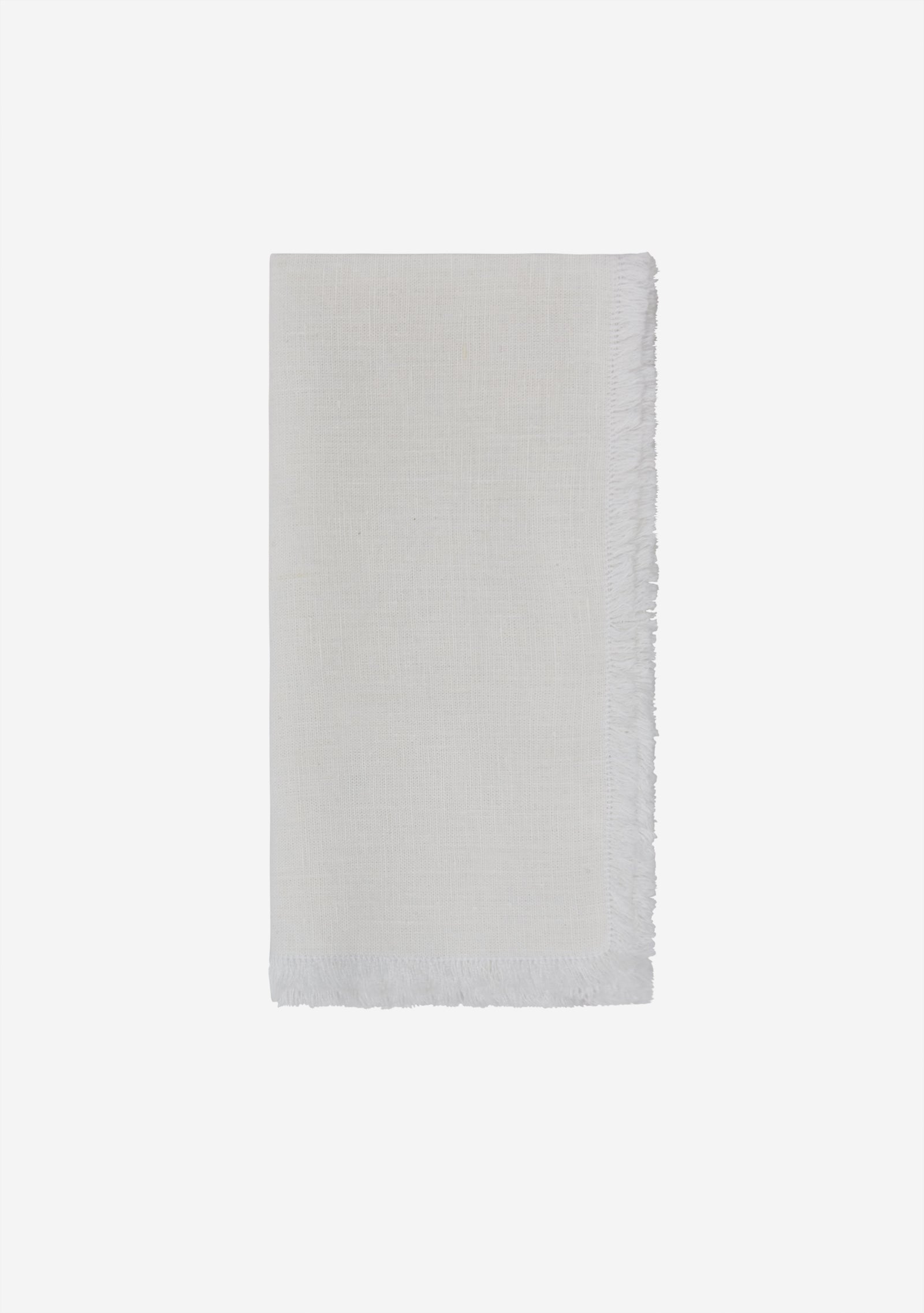 Last July White Linen Napkin with Fringe