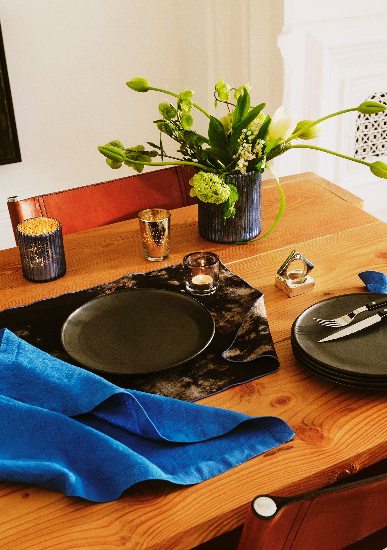 Last July Blue Linen Napkin